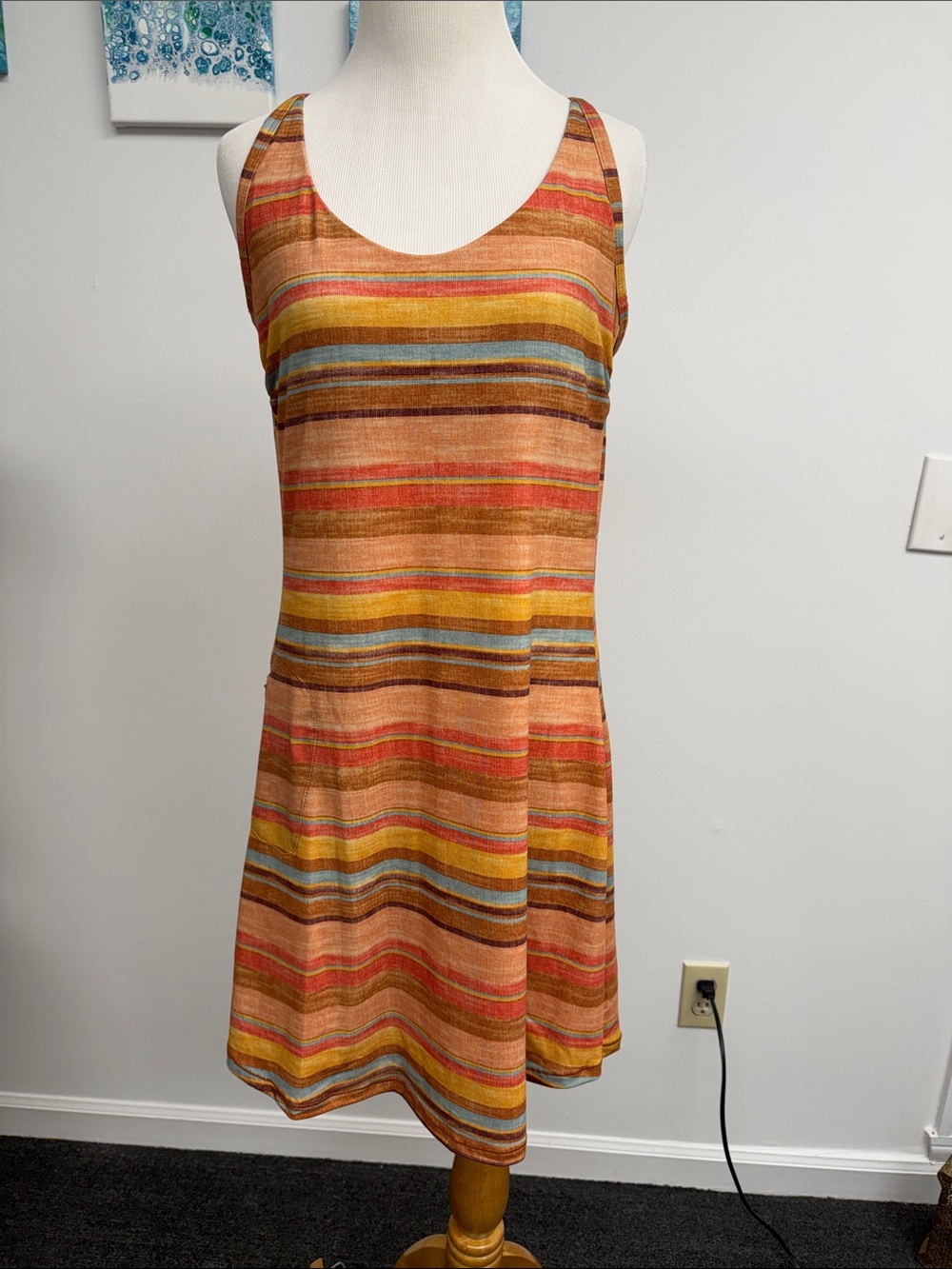 PrAna Opal Stripped Dress Medium